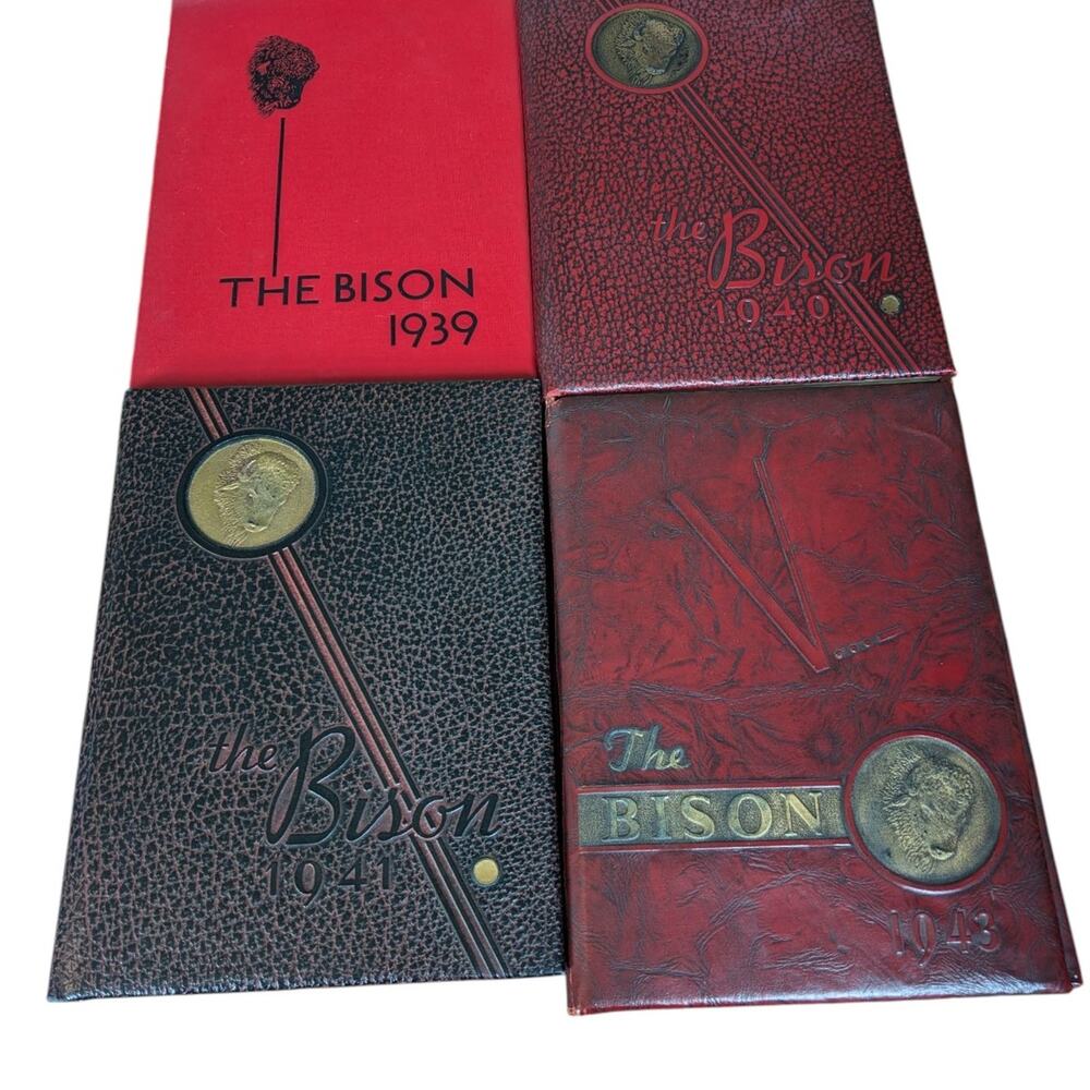 Vintage 1930-40s Clearfield PA Yearbook Lot The Bison Year Books